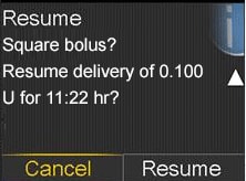 Resume Square Bolus message continued