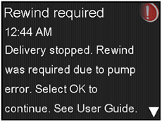 Rewind required message