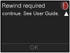 Rewind required message continued