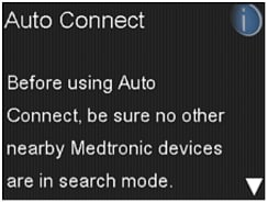 Auto connect message screen