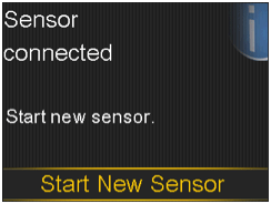 Select start new sensor screen