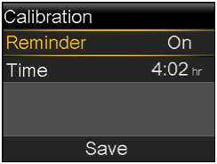 Calibration screen