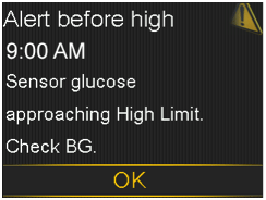 Alert before high screen