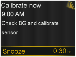 Calibrate now screen