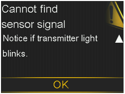 Cannot find sensor signal screen
