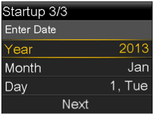 Enter Date screen