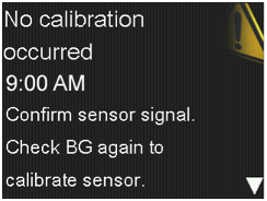 No calibration occurred message