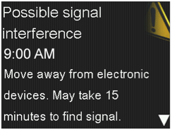 Possible signal interference message