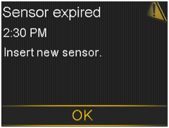 Sensor expired screen