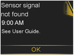 Sensor signal not found screen