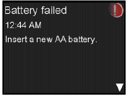 Battery failed screen