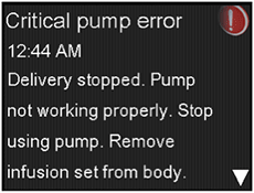Critical pump message