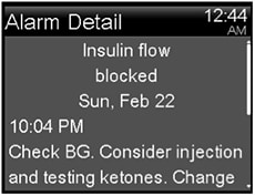 Insulin flow blocked message