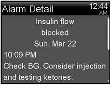 Insulin flow blocked message