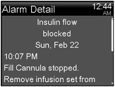 Insulin flow blocked message