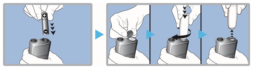 Inserting battery process illustration
