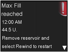 Max fill reached message