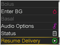 Select Resume Delivery screen