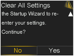Select No screen