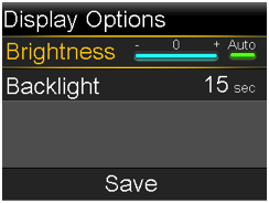 Select Brightness screen