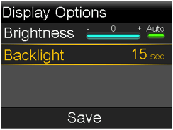 Select Backlight screen