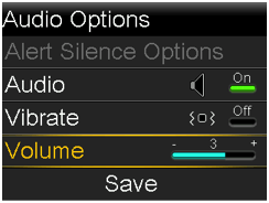 Select Volume screen