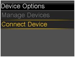 Connect Device screen
