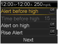 Select Alert before high screen