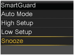 Select Snooze screen