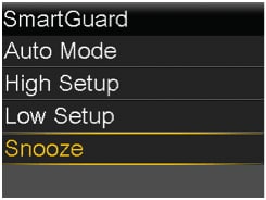 Select Snooze screen