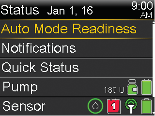 Select Auto Mode Readiness screen