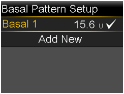 Select Basal Pattern screen