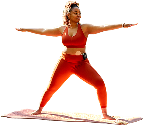 Woman wearing pump doing yoga