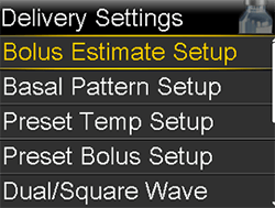 Bolus Estimate Setup