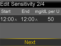 Sensitivity Factor Select Next