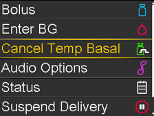 Select Cancel Temp Basal