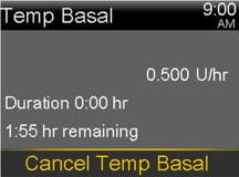 Select Cancel Temp Basal Again