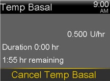 Select Cancel Temp Basal Again