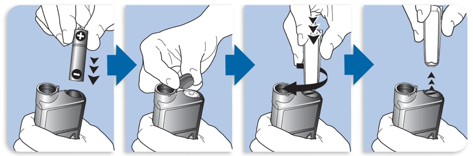 Battery insertion steps