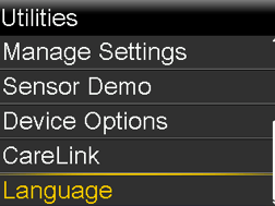 Changing the Language on Your Pump