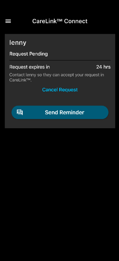 send reminder screen