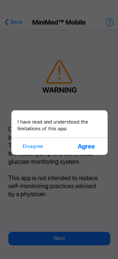 app limitations confirmation screen