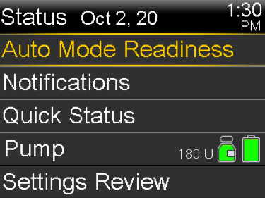 Status screen