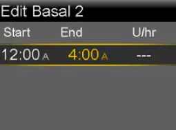 Set Basal Rate screen