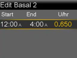 Set Basal Rate screen