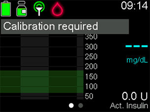 Calibration required screen