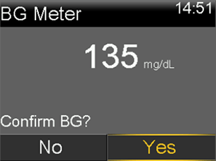 BG meter screen