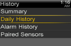 Select Checking Bolus history screen