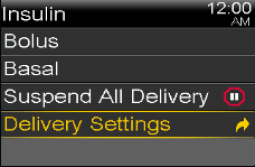 Select Entering Bolus Wizard™ settings screen