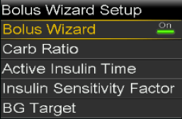 Select Insulin screen